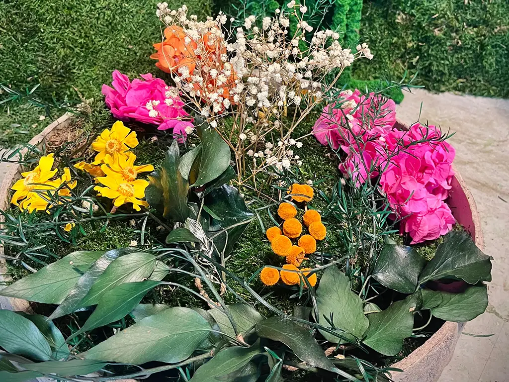 jardiniere vegetaux stabilises colores